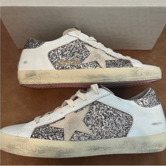 Authentic Golden Goose Superstar Glitter White & Seed Pearl Size 38 - Picture 3 of 10